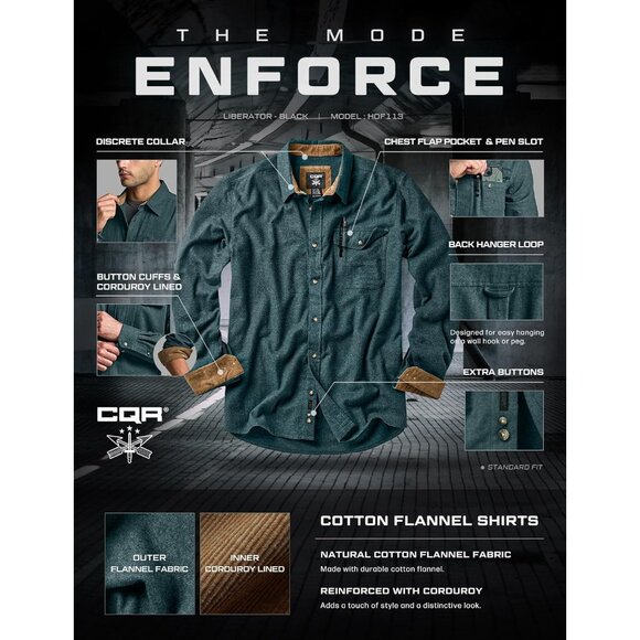 Mens Green Cotton Flannel Shirt Long Sleeve Brushed Soft Casual Outdoor Plaid - Picture 7 of 9